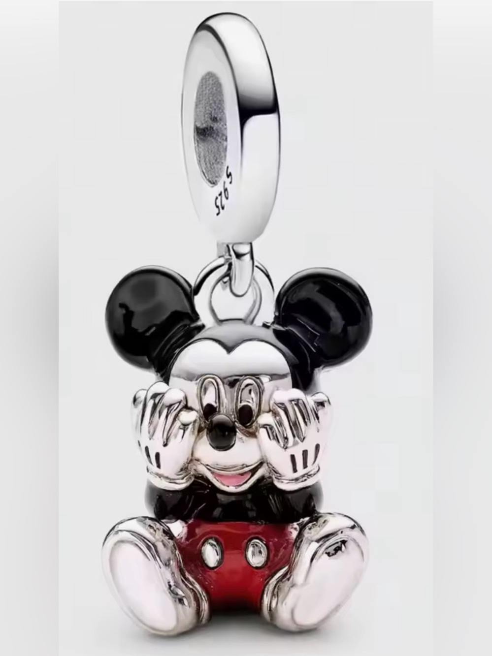 Silver, Black & Red Mickey Mouse Disney Dangle Charm